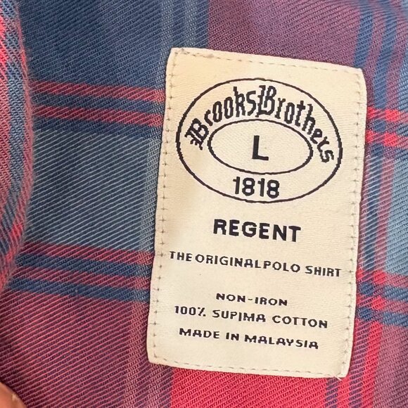 Brooks Brothers Regent Fit Supreme Cotton Original Polo Shirt Non-Iron sz L - Picture 3 of 8